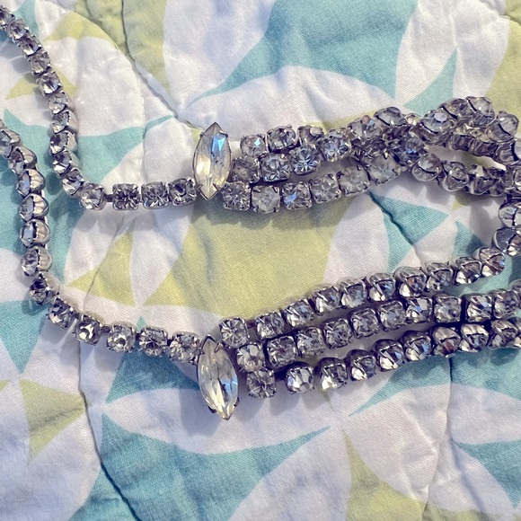 SALE!  3-Row Vintage Cubic Zirconia Choker set in stainless steel - Picture 5 of 5